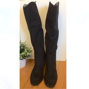 Black suede tall boots size 10